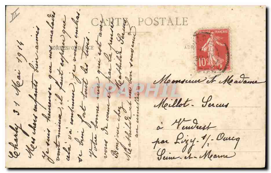 CPA Chateau Thierry La ville et le chateau fort  — Verso