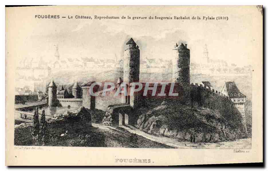 CPA Fougeres Le chateau Bachelot de la Pylaie 