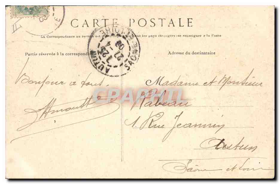 CPA Seignelay Ancien chateau de Colbert  — Verso