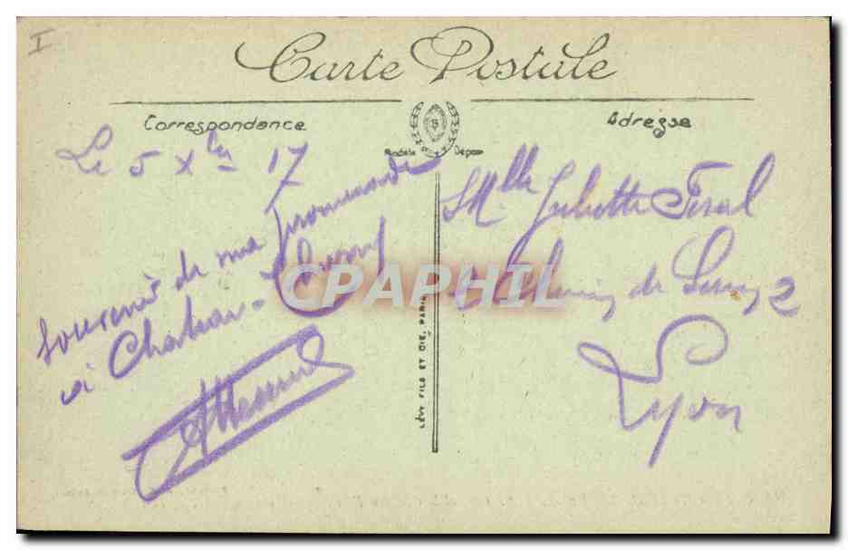 CPA Chateau Thierry La ville et le chateau fort  — Verso