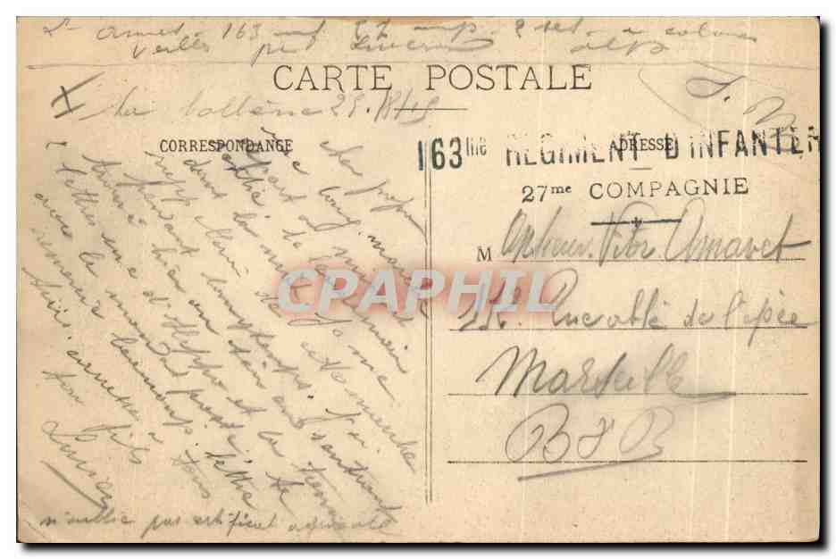 CPA Militaria Chasseurs alpins Un sentier dans les Alpes — Rückseite