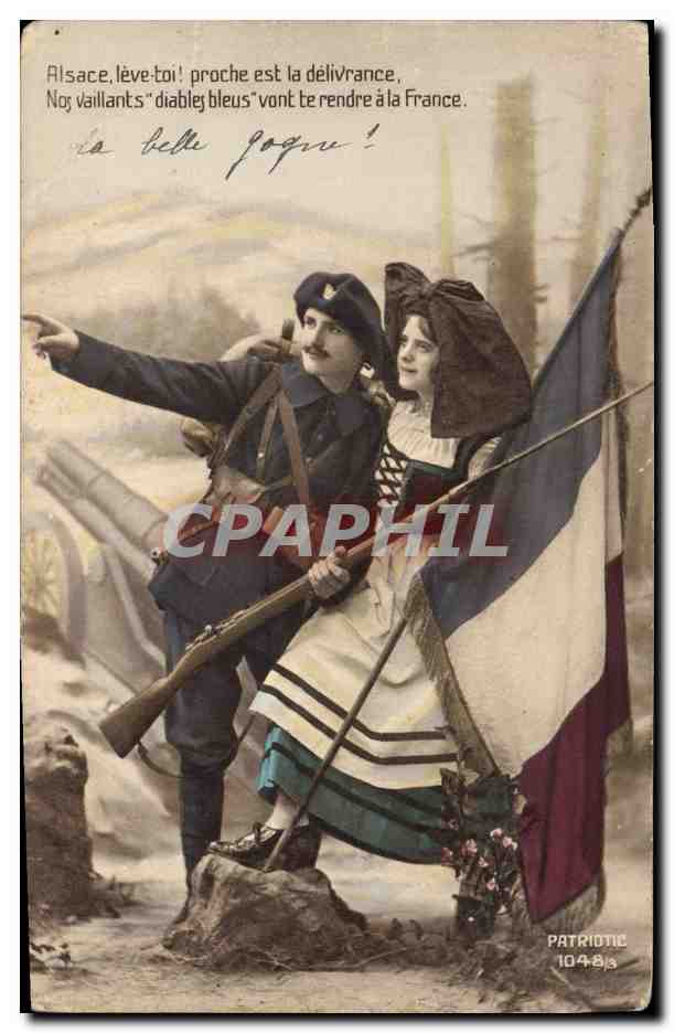 CPA Militaria Chasseurs alpins Alsace France