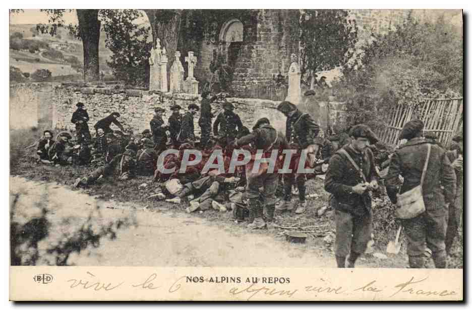 Nos Alpins au repos — France — éditeur BLD, n° de série non visible