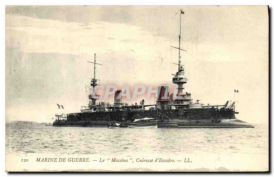 Marine de Guerre — Le "Masséna", Cuirasse d'Escadre — LL. — n° 120