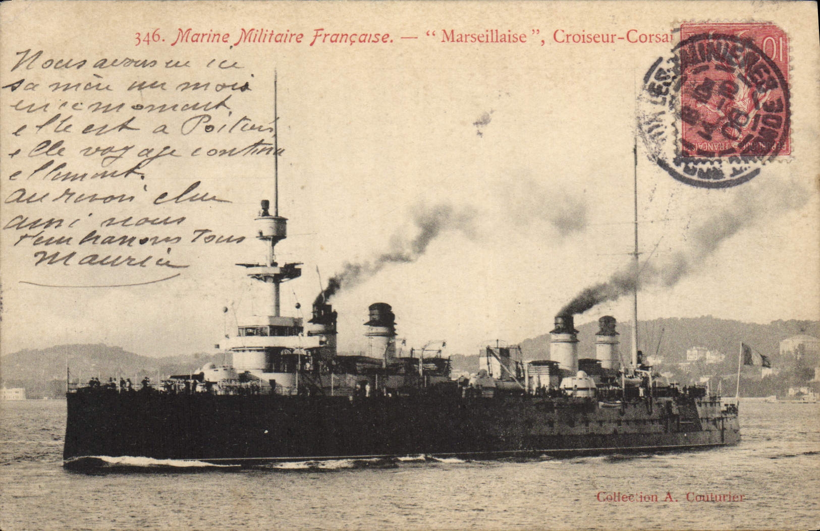 CPA Bateau Marseillaise Croiseur Corsaire