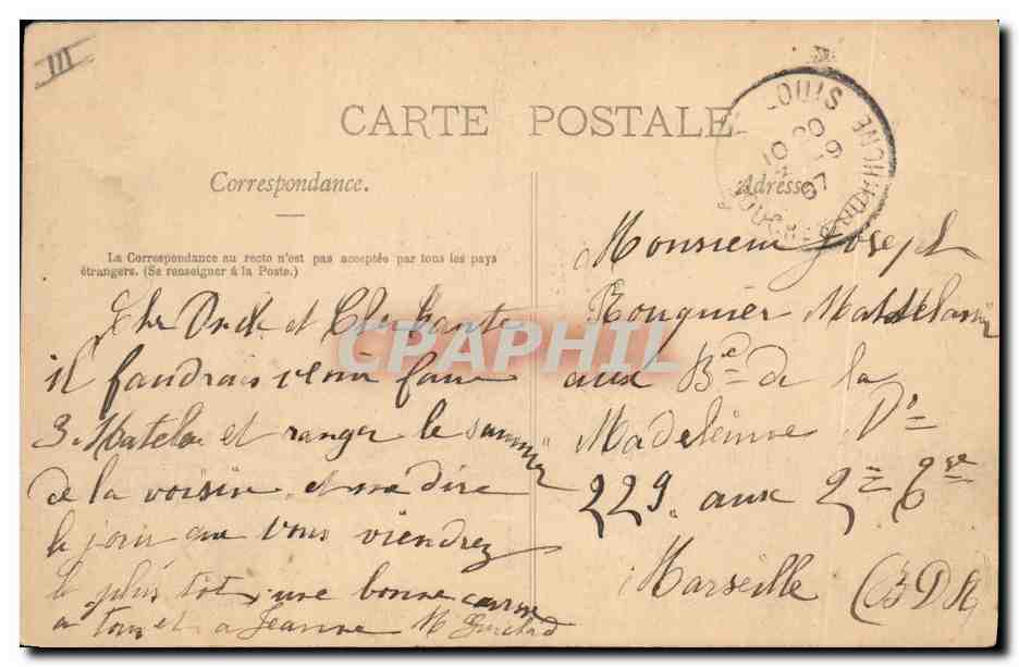 CPA Bateau Le Massena Cuirasse a tourelles — Verso
