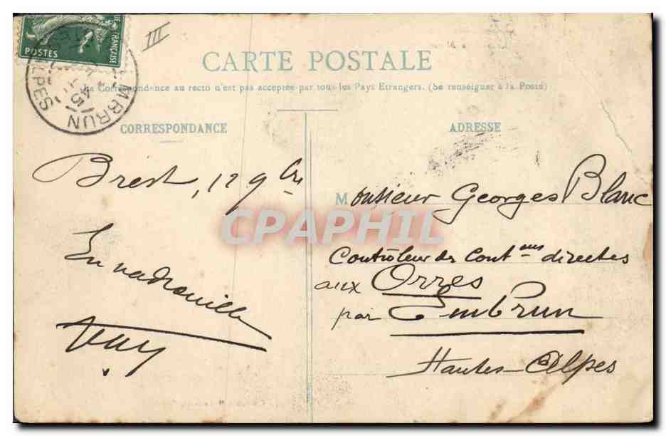 CPA Bateau Brest Pont national ouvert Passage du croiseur Cuirasse Marseillaise — Verso