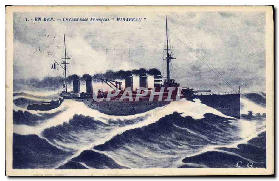 CPA Bateau Le cuirasse Francais Mirabeau