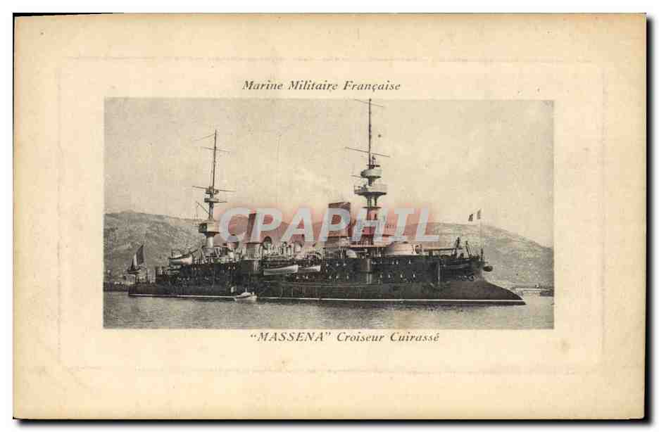Croiseur cuirassé "MASSENA" — Marine Militaire Française — Edit Bazar Global, quai Cronstadt, Toulon