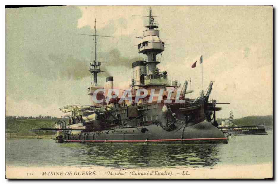 Bateau de guerre "Masséna" — Cuirassé d'Escadre — LL. n°121
