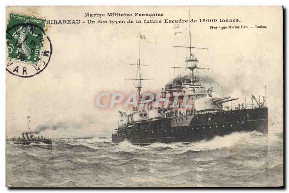 CPA Bateau Mirabeau Un des types de la future escadre 