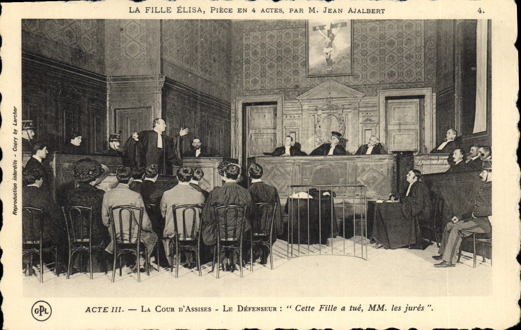CPA Theatre Antoine La Fille Elisa Jean Ajalbert La cour d'assises le defenseur Avocat Juge 