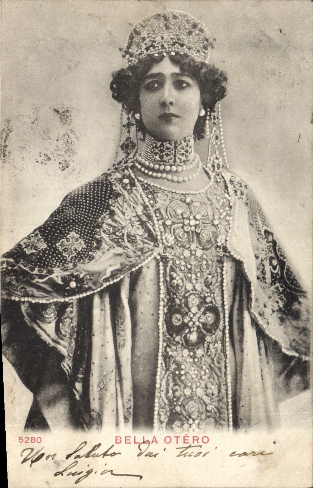Bella Otéro — Portrait in Oriental Costume — Publisher C. Bassani, no. 5280