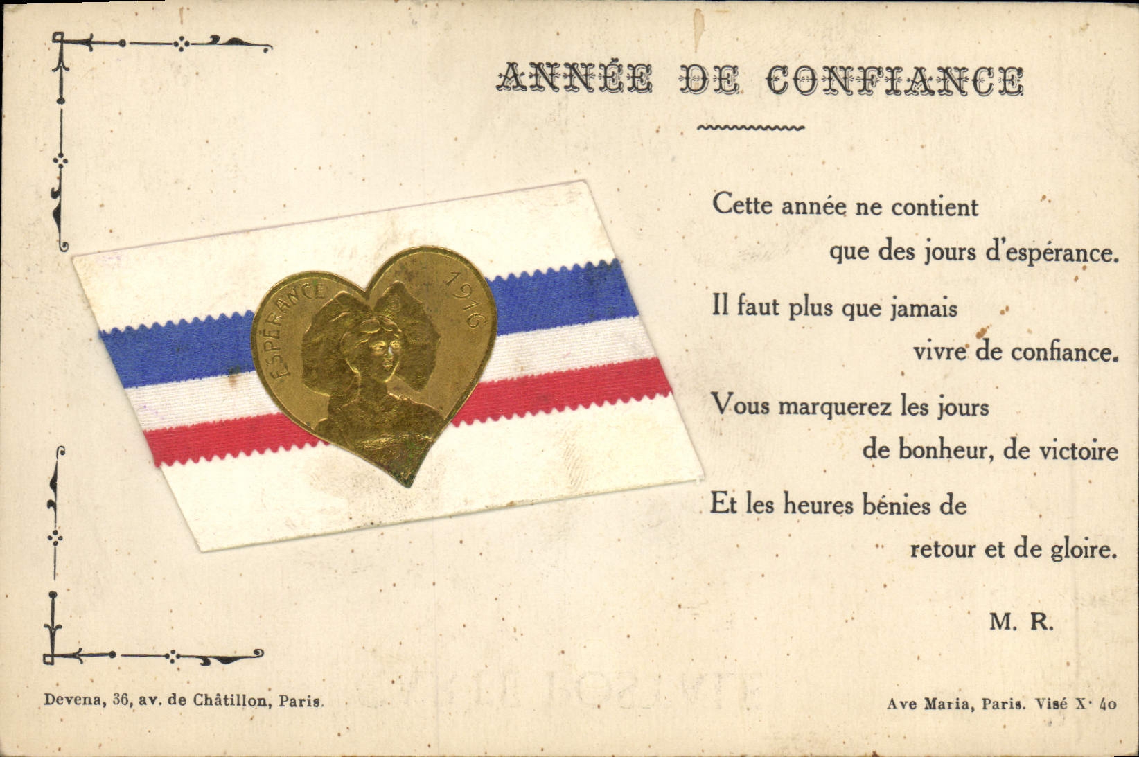 CPA Folklore Alsace Annee de confiance