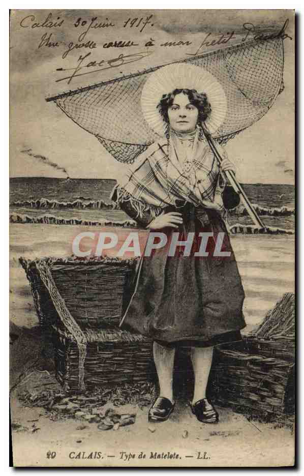 CPA Folklore Calais Type de matelote