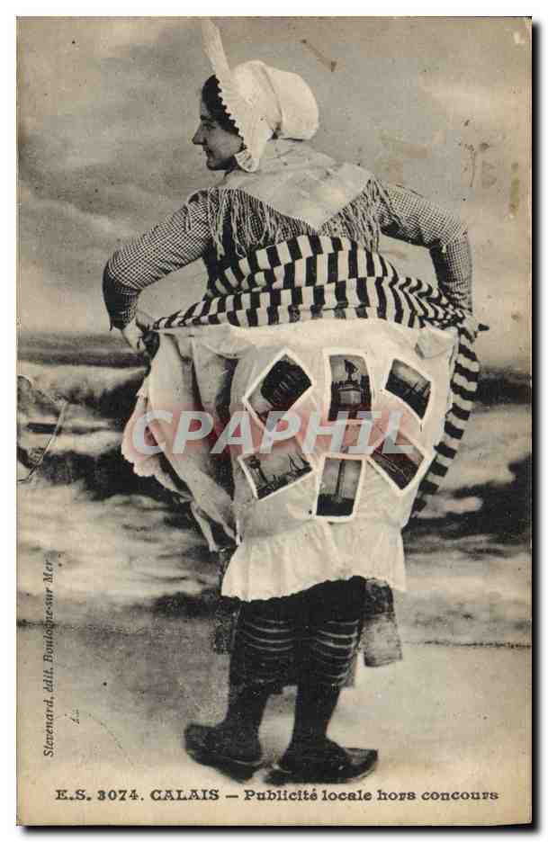 CPA Folklore Calais Publicite locale hors concours