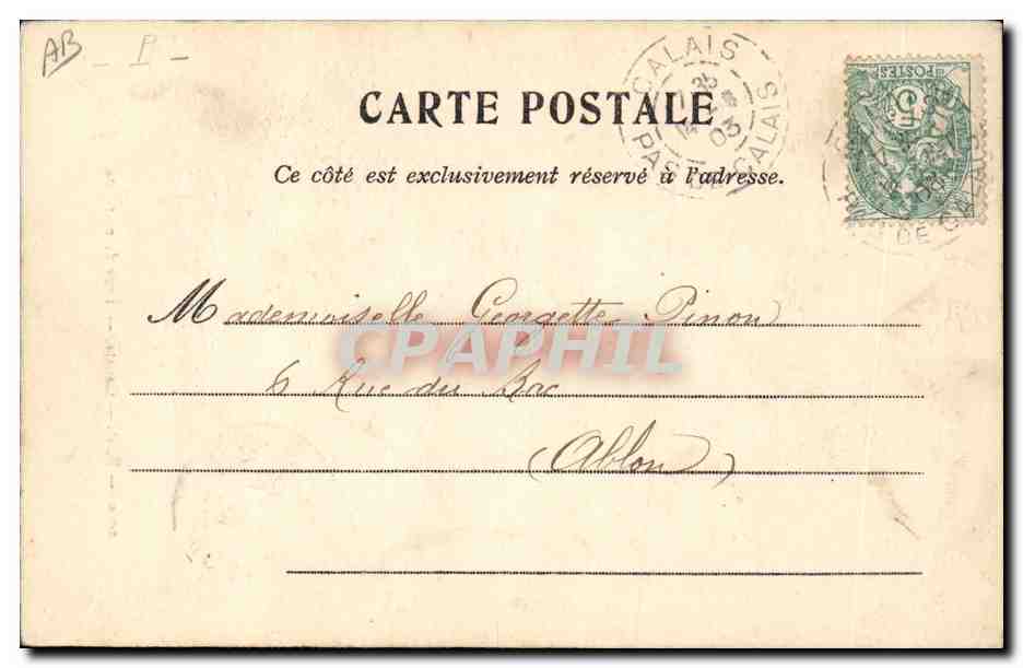 CPA Folklore Calais Type de matelote — Verso