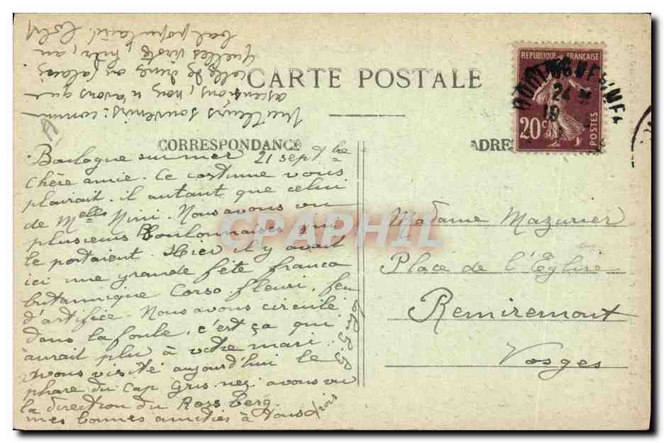 CPA Folklore Boulogne sur Mer Marchande de poissons — Verso
