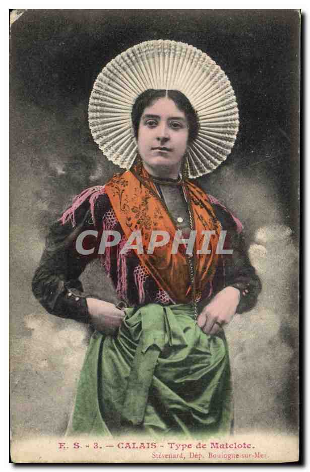 CPA Folklore Calais Type de matelote