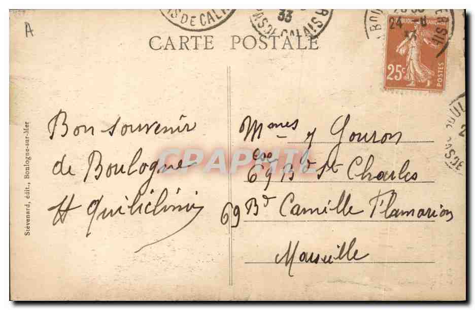 CPA Folklore Le Portel Jeune Porteloise en costume de fete — Verso