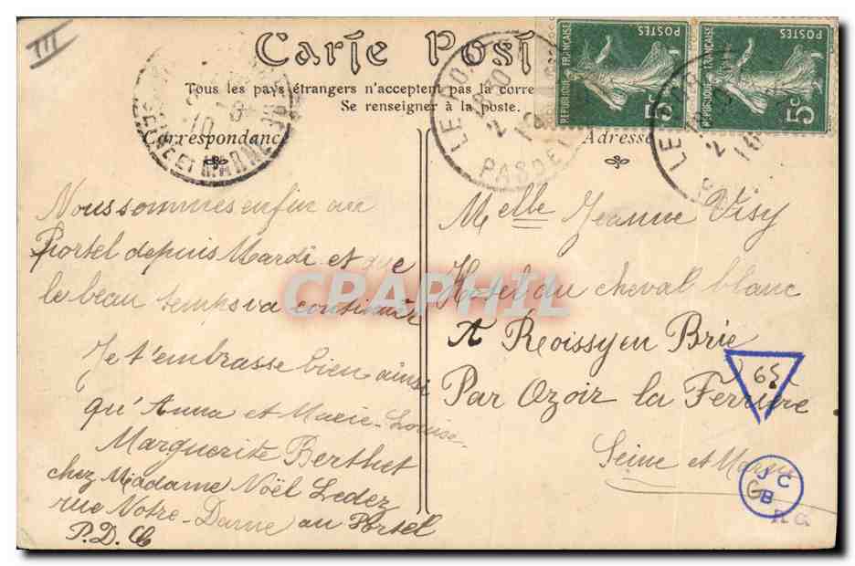 CPA Folklore Boulogne sur Mer Type de Matelote — Verso