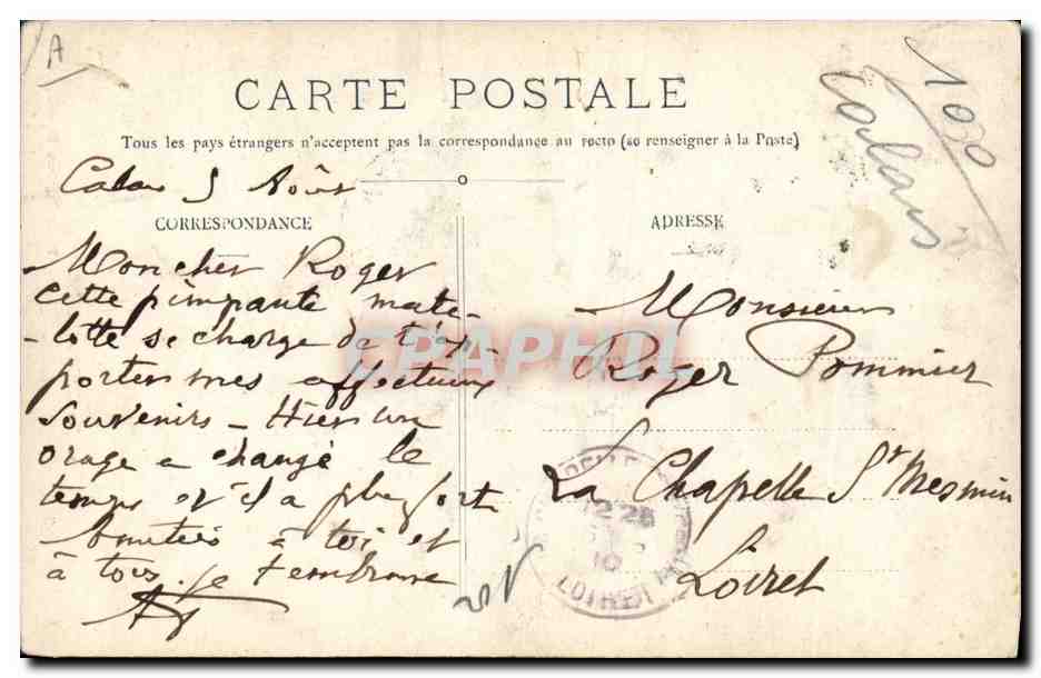 CPA Folklore Une Courguinoise — Verso