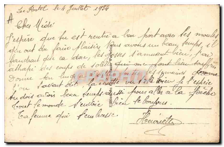 CPA Folklore Le Portel Porteloises en costume de fete — Verso