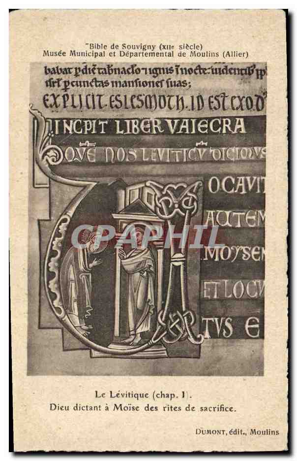 CPA Bibliotheque Bible de Souvigny Musee de Moulins Le Levithique