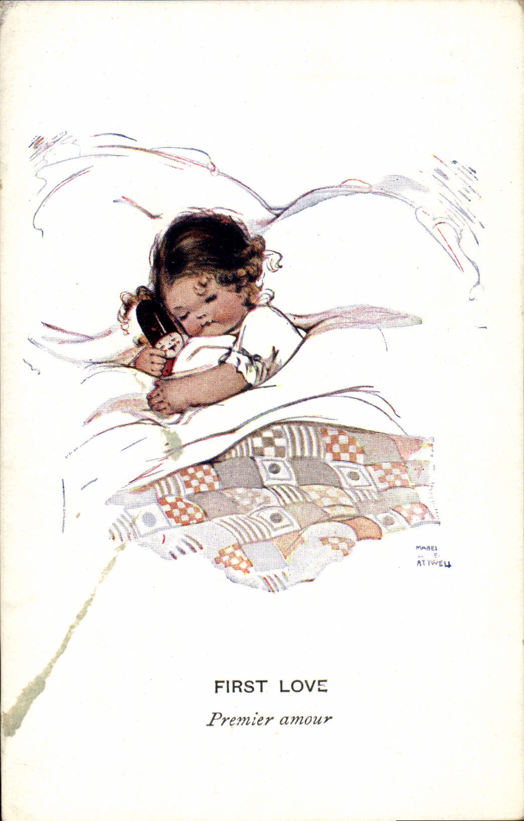 CPA Fantaisie Illustrateur Enfant First Love 