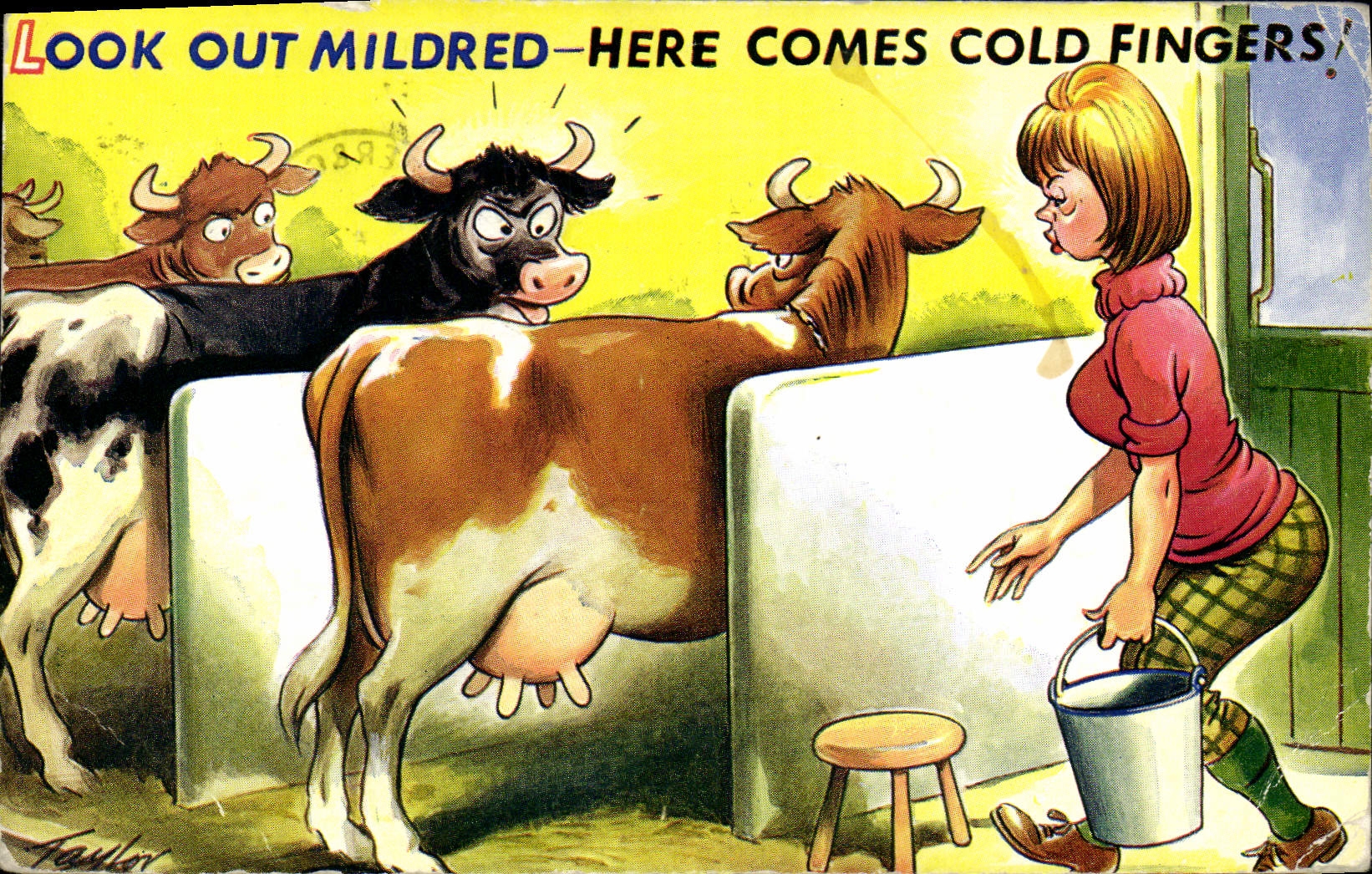 CPA Fantaisie Illustrateur Vaches 