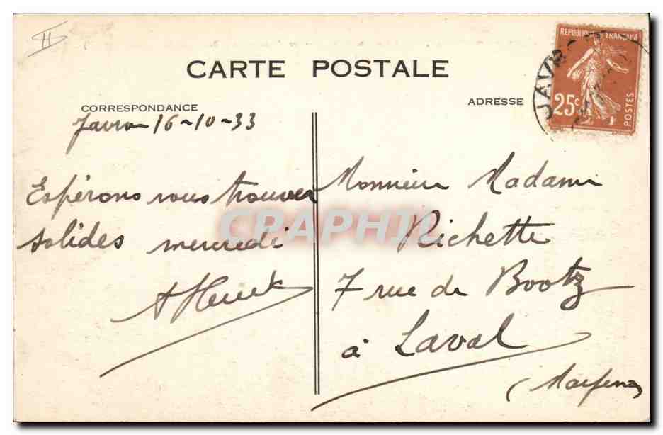 CPA Fougeres Le chateau Bachelot de la Pylaie  — Rückseite