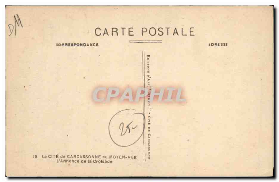 CPA La cite de Carcassonne L'annonce de la croisade  — Back