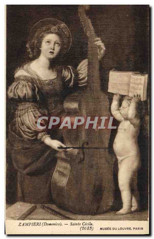 CPA Contrebasse Zampieri Sainte Cecile Musee du Louvre Paris 