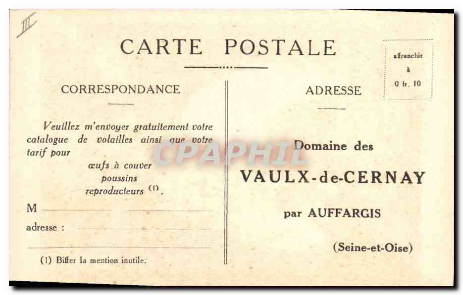 CPA Oie de Toulouse a bavette Domaine des Vaulx de Cernay par Auffargis  — Verso