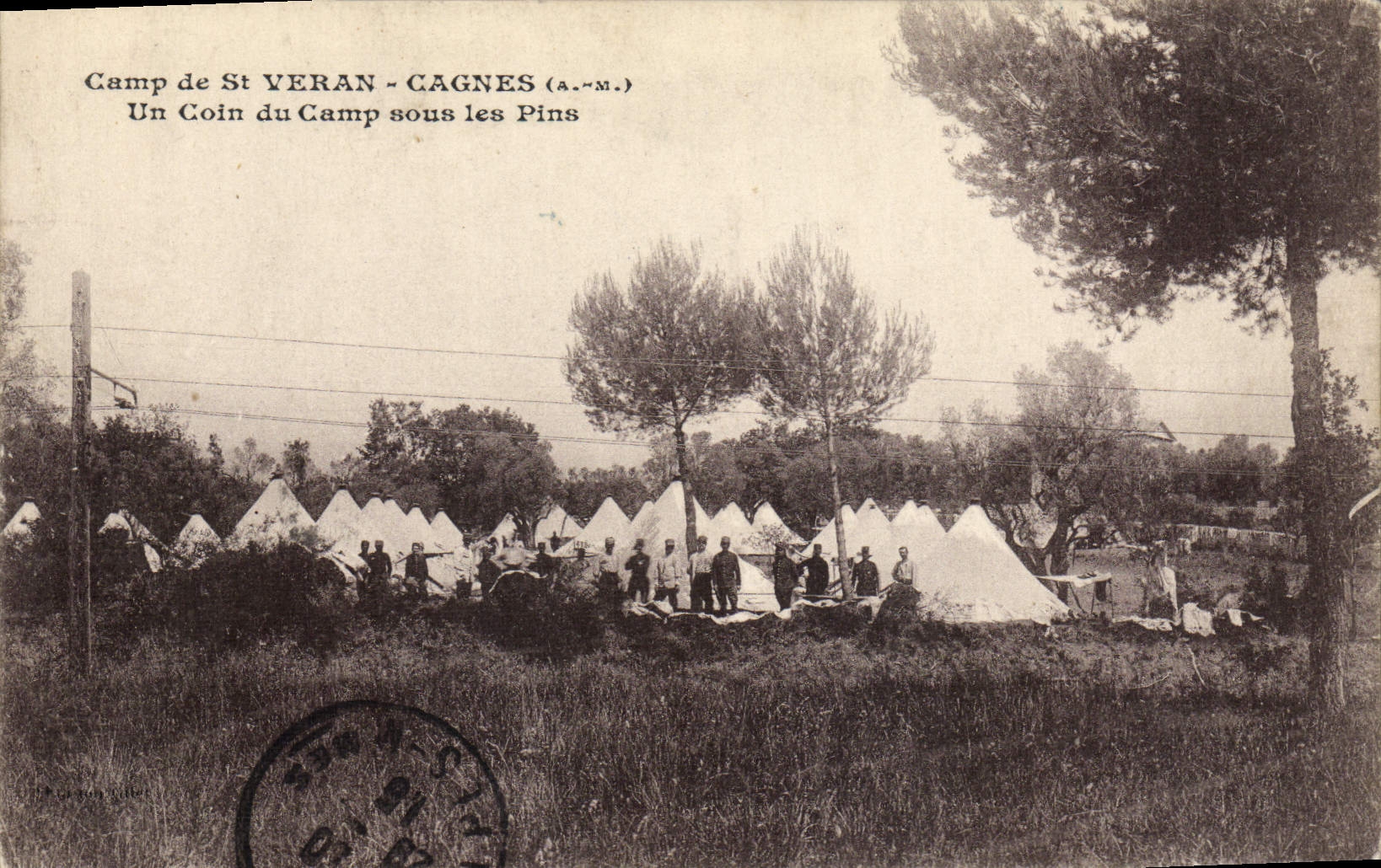 Camp de St VERAN - CAGNES (A.-M.) — Un Rincón del Campo entre los Pinos — editor A.-M.