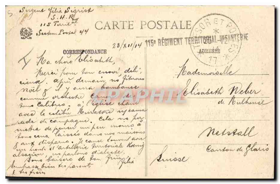 CPA Militaria Chasseurs Alpins Une poignee de braves Les Vosgiens aux braves alpins Scott — Rückseite
