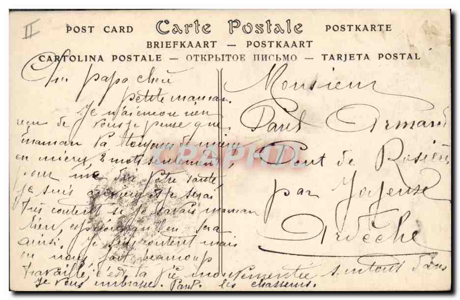 CPA Militaria Un camp de Chasseurs Alpins — Rückseite