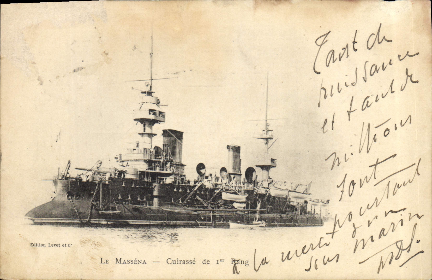 CPA Bateau Le Massena Cuirasse de 1er rang