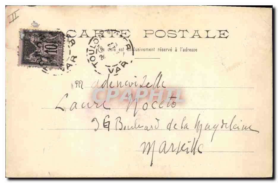 CPA Bateau Le Massena Cuirasse de 1er rang — Verso