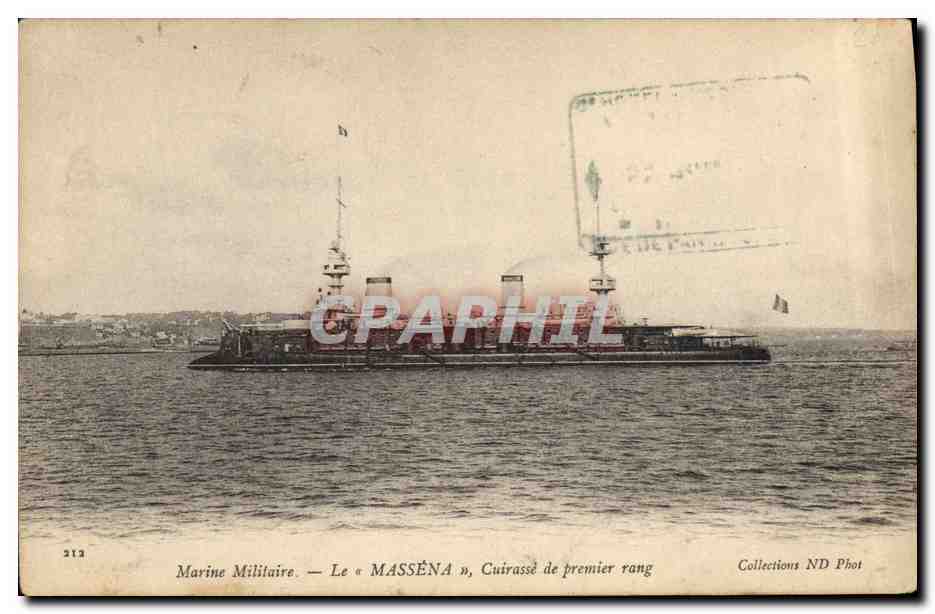 Le « MASSÉNA », Cuirassé de premier rang — Marine Militaire — Collections ND Phot