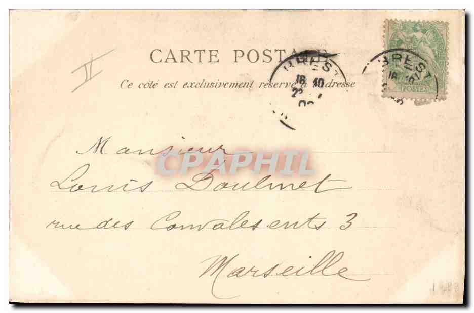 CPA Bateau Le Montcalm Croiseur de 1ere classe — Verso