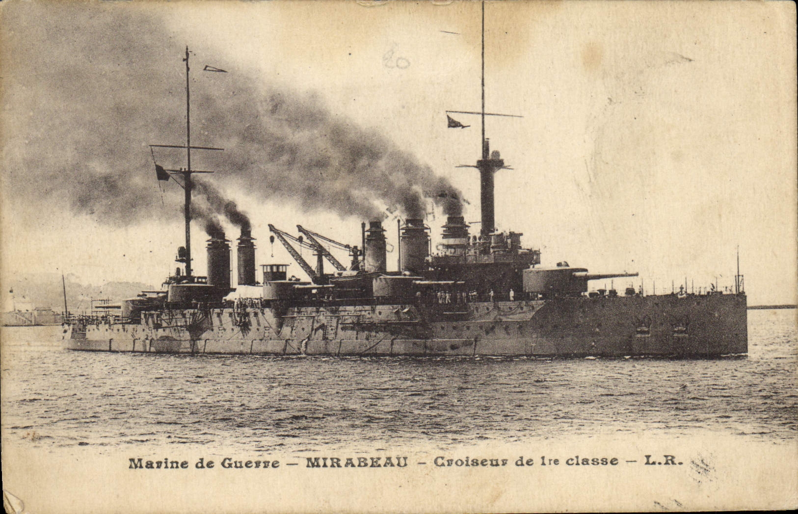 CPA Bateau Mirabeau Croiseur de 1ere classe