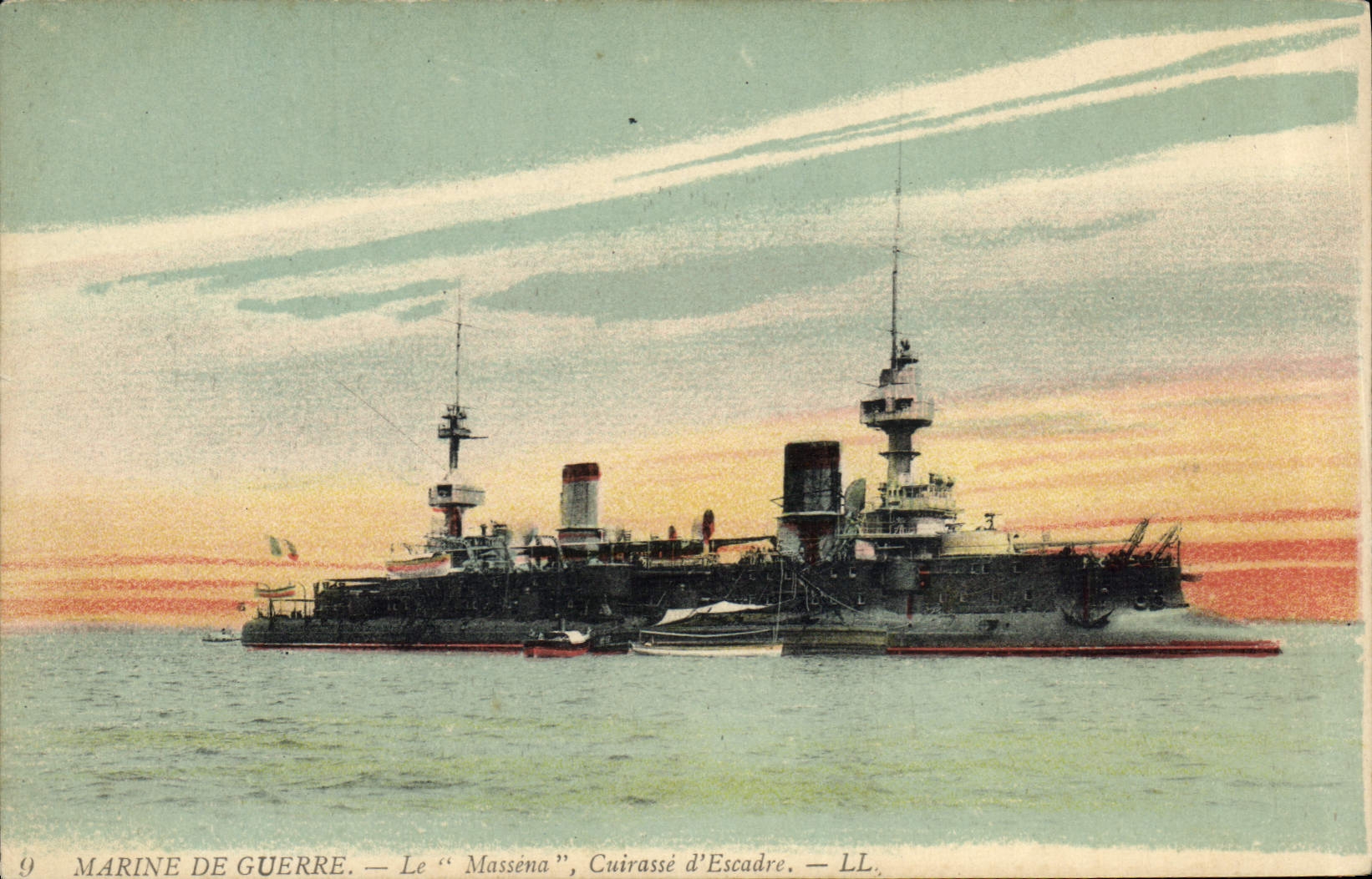 CPA Bateau Le Massena Cuirasse d'escadre