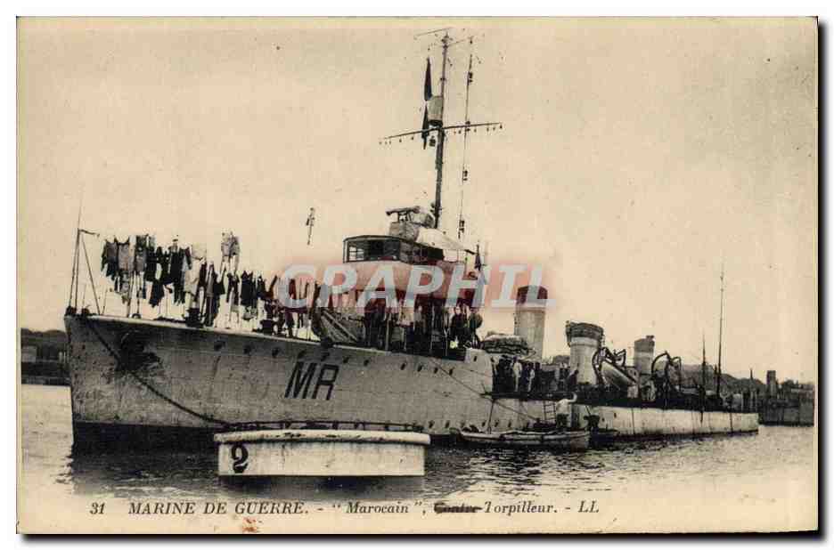 CPA Bateau Marocain Contre torpilleur