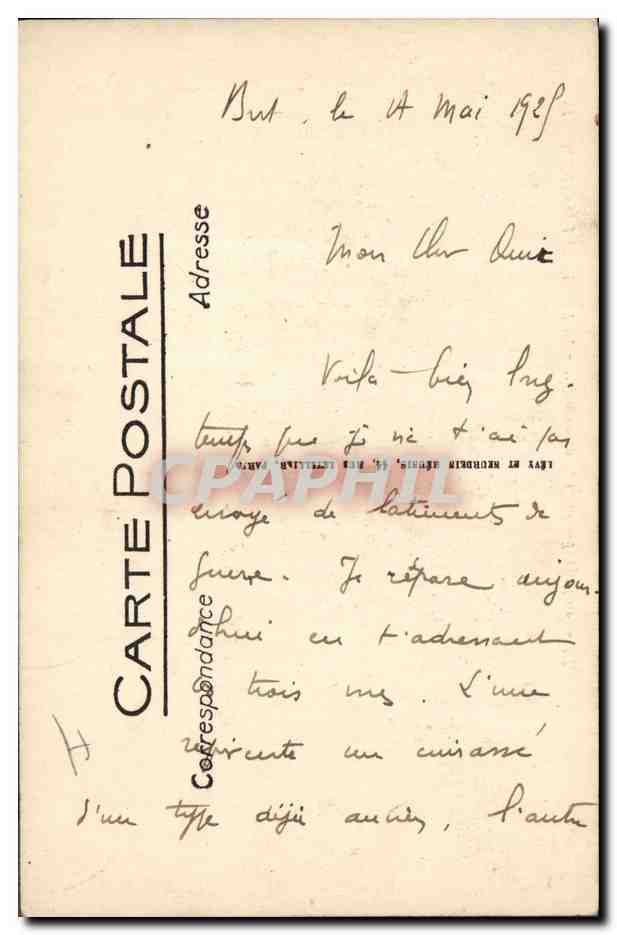 CPA Bateau Marocain Contre torpilleur — Verso