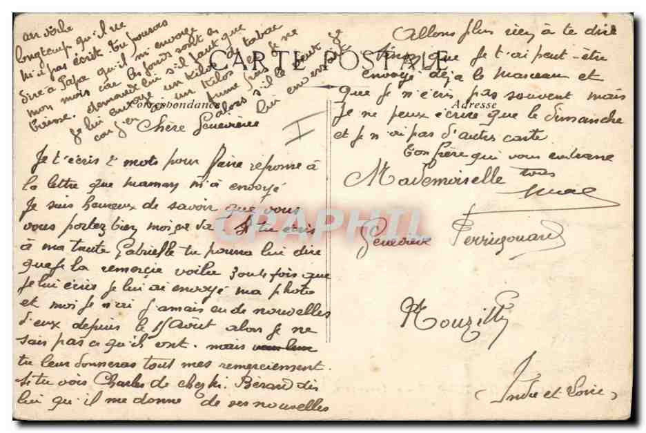 Cuirassé « Marceau » — École des Apprentis Torpilleurs — B.C. — Verso