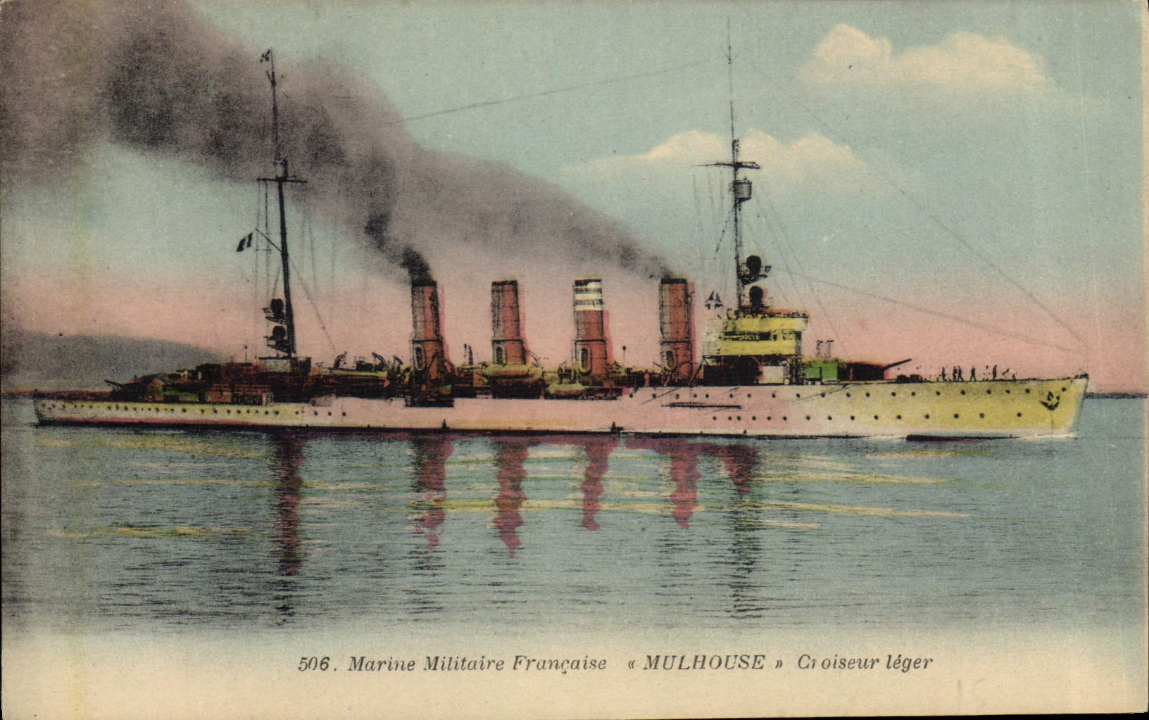 CPA Bateau Mulhouse Croiseur leger