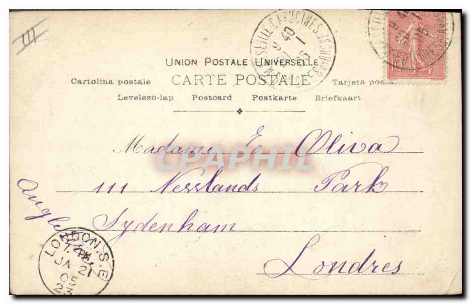 Miss Saharet — danseuse en robe longue — PL, Paris — Verso