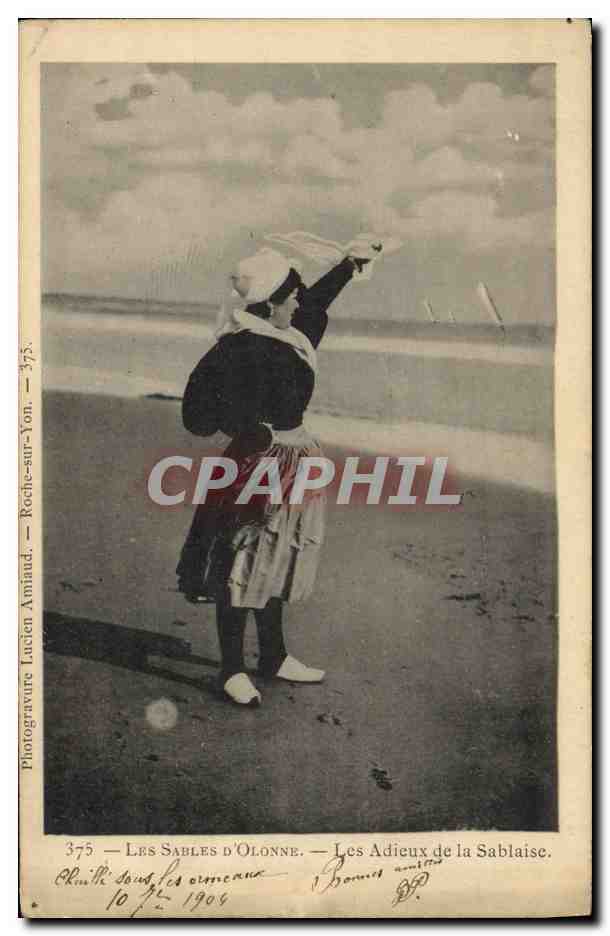 CPA Folklore Les Sables d'Olonne Les adieux de la Sablaise 
