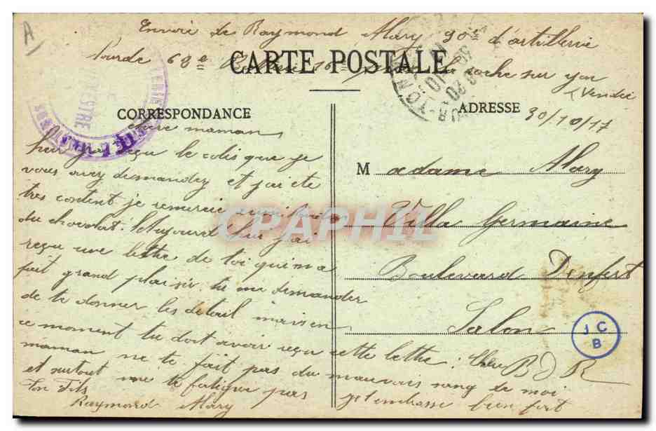 CPA Folklore Une douce caresse Enfant  — Verso